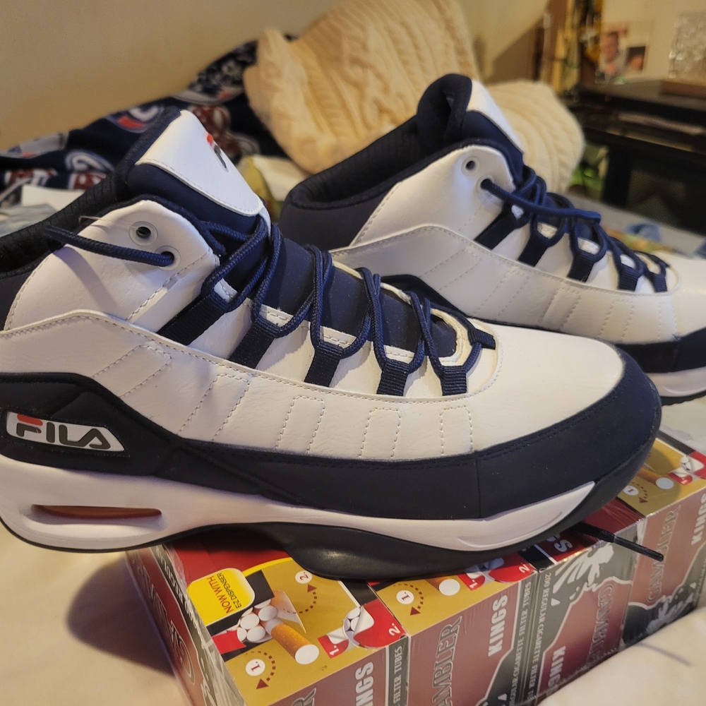 Fila Blue and White High-Top Sneakers